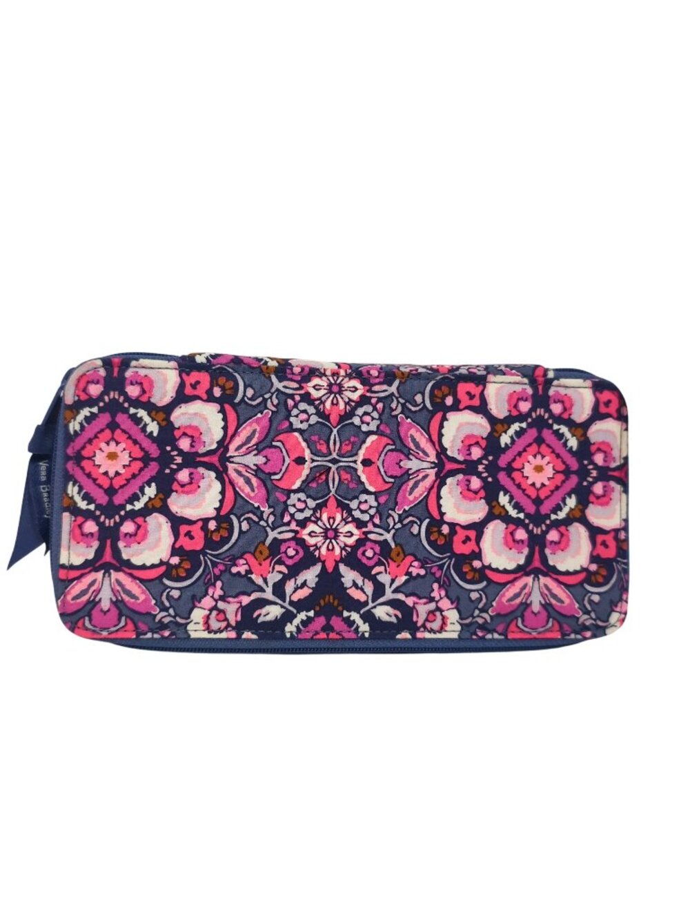 Vera Bradley Travel Pill Case Magenta Medallion Pattern Organizer Zipper Closure